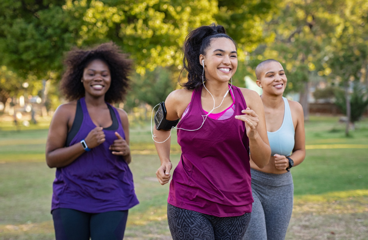 Young women running group Young women running group