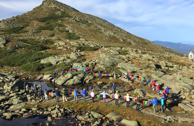 New England Peaks for Prevention_prayer flags fly on Mt. Washington