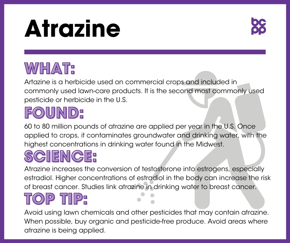 Atrazine breast cancer prevention tip card infographic