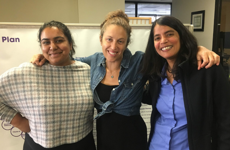 Dr Sharima Rasanayagam PhD BCPP Director of Science with Connie Engel