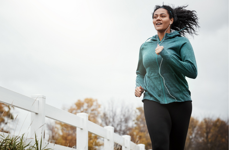 Woman running active outdoors