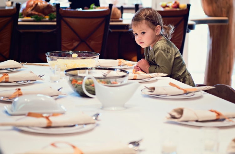 holiday family meal at the table