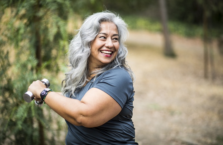 Senior Mexican Woman Working Out