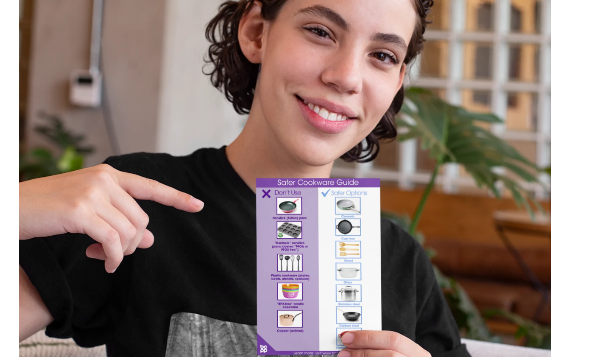 cookware guide girl holding
