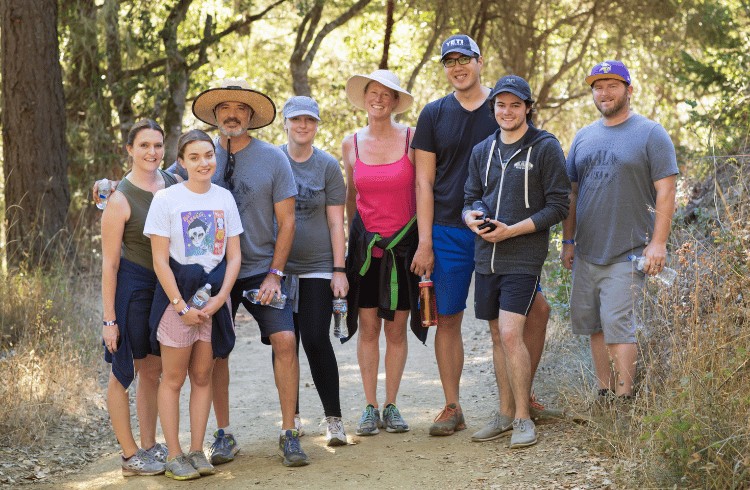 Group of hikers at Hike for Prevention Pacifica